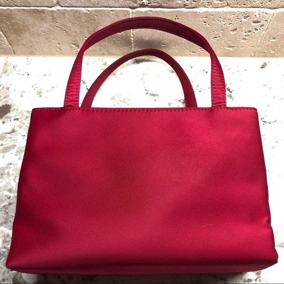 Wine Red Kate Spade mini nylon tote handbag - Picture 3 of 13